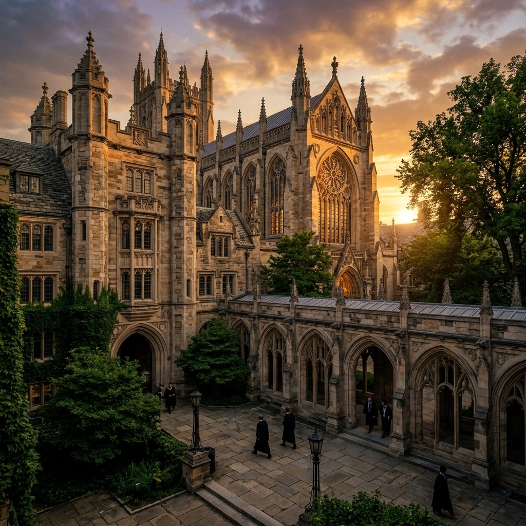 Classical architecture representing scholarship and Christian history